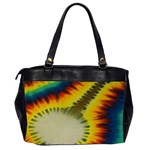 Red Blue Yellow Green Medium Rainbow Tie Dye Kaleidoscope Opaque Color Office Handbags (2 Sides)  Back