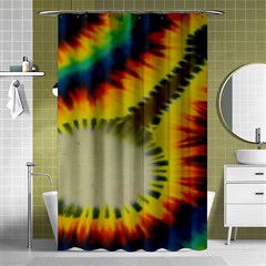 Red Blue Yellow Green Medium Rainbow Tie Dye Kaleidoscope Opaque Color Shower Curtain 48  X 72  (small)  by Mariart