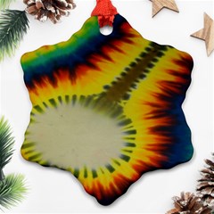 Red Blue Yellow Green Medium Rainbow Tie Dye Kaleidoscope Opaque Color Ornament (snowflake) by Mariart