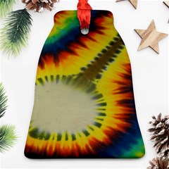 Red Blue Yellow Green Medium Rainbow Tie Dye Kaleidoscope Opaque Color Bell Ornament (two Sides) by Mariart