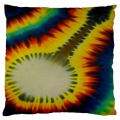 Red Blue Yellow Green Medium Rainbow Tie Dye Kaleidoscope Opaque Color Large Cushion Case (one Side) by Mariart