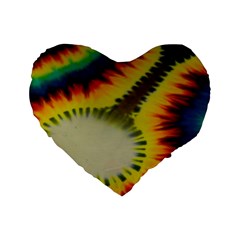 Red Blue Yellow Green Medium Rainbow Tie Dye Kaleidoscope Opaque Color Standard 16  Premium Heart Shape Cushions by Mariart