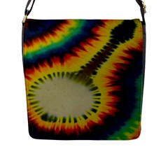 Red Blue Yellow Green Medium Rainbow Tie Dye Kaleidoscope Opaque Color Flap Messenger Bag (l)  by Mariart