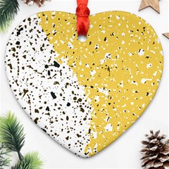 Spot Polka Dots Orange Black Ornament (heart)