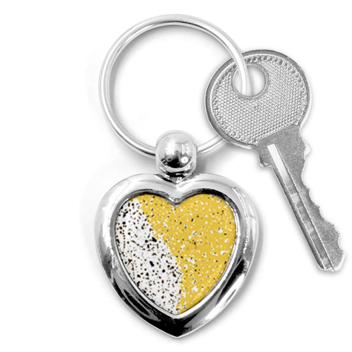 Spot Polka Dots Orange Black Key Chains (Heart) 