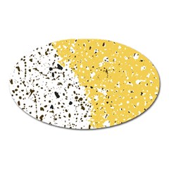 Spot Polka Dots Orange Black Oval Magnet