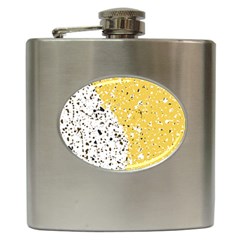 Spot Polka Dots Orange Black Hip Flask (6 Oz) by Mariart