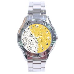 Spot Polka Dots Orange Black Stainless Steel Analogue Watch