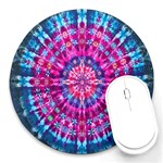 Red Blue Tie Dye Kaleidoscope Opaque Color Circle Round Mousepads Front