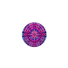 Red Blue Tie Dye Kaleidoscope Opaque Color Circle 1  Mini Buttons