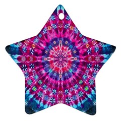 Red Blue Tie Dye Kaleidoscope Opaque Color Circle Ornament (star) by Mariart