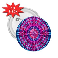 Red Blue Tie Dye Kaleidoscope Opaque Color Circle 2 25  Buttons (10 Pack)  by Mariart