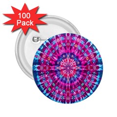 Red Blue Tie Dye Kaleidoscope Opaque Color Circle 2 25  Buttons (100 Pack)  by Mariart