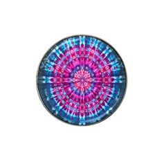 Red Blue Tie Dye Kaleidoscope Opaque Color Circle Hat Clip Ball Marker (10 Pack) by Mariart