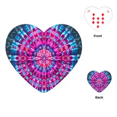 Red Blue Tie Dye Kaleidoscope Opaque Color Circle Playing Cards (heart)  by Mariart