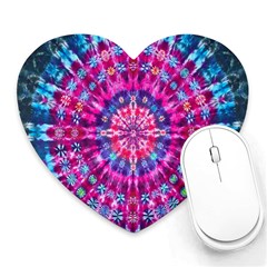 Red Blue Tie Dye Kaleidoscope Opaque Color Circle Heart Mousepads by Mariart