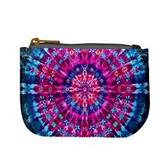 Red Blue Tie Dye Kaleidoscope Opaque Color Circle Mini Coin Purses by Mariart