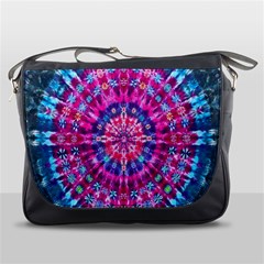 Red Blue Tie Dye Kaleidoscope Opaque Color Circle Messenger Bags