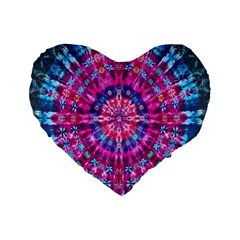 Red Blue Tie Dye Kaleidoscope Opaque Color Circle Standard 16  Premium Heart Shape Cushions by Mariart