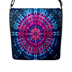 Red Blue Tie Dye Kaleidoscope Opaque Color Circle Flap Messenger Bag (l)  by Mariart