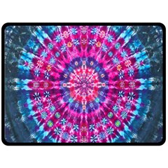 Red Blue Tie Dye Kaleidoscope Opaque Color Circle Double Sided Fleece Blanket (large)  by Mariart