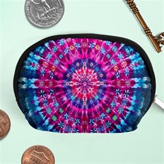 Red Blue Tie Dye Kaleidoscope Opaque Color Circle Accessory Pouches (medium)  by Mariart