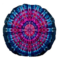 Red Blue Tie Dye Kaleidoscope Opaque Color Circle Large 18  Premium Flano Round Cushions by Mariart