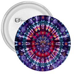 Red Purple Tie Dye Kaleidoscope Opaque Color 3  Buttons