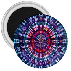 Red Purple Tie Dye Kaleidoscope Opaque Color 3  Magnets by Mariart