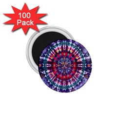 Red Purple Tie Dye Kaleidoscope Opaque Color 1 75  Magnets (100 Pack)  by Mariart