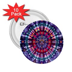 Red Purple Tie Dye Kaleidoscope Opaque Color 2 25  Buttons (10 Pack)  by Mariart