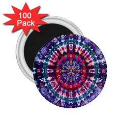 Red Purple Tie Dye Kaleidoscope Opaque Color 2 25  Magnets (100 Pack) 