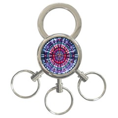 Red Purple Tie Dye Kaleidoscope Opaque Color 3-ring Key Chains by Mariart