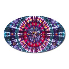 Red Purple Tie Dye Kaleidoscope Opaque Color Oval Magnet by Mariart