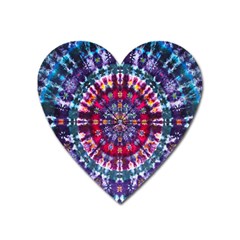 Red Purple Tie Dye Kaleidoscope Opaque Color Heart Magnet by Mariart