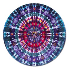 Red Purple Tie Dye Kaleidoscope Opaque Color Magnet 5  (round) by Mariart