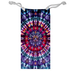 Red Purple Tie Dye Kaleidoscope Opaque Color Jewelry Bag