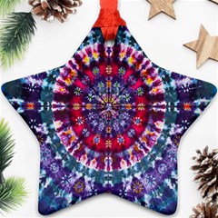 Red Purple Tie Dye Kaleidoscope Opaque Color Star Ornament (two Sides) by Mariart