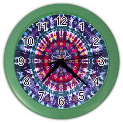 Red Purple Tie Dye Kaleidoscope Opaque Color Color Wall Clocks by Mariart