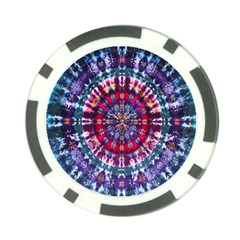 Red Purple Tie Dye Kaleidoscope Opaque Color Poker Chip Card Guard (10 Pack)