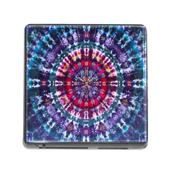 Red Purple Tie Dye Kaleidoscope Opaque Color Memory Card Reader (square)