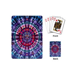 Red Purple Tie Dye Kaleidoscope Opaque Color Playing Cards (mini) 