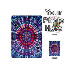 Red Purple Tie Dye Kaleidoscope Opaque Color Playing Cards 54 (mini) 