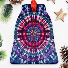 Red Purple Tie Dye Kaleidoscope Opaque Color Bell Ornament (two Sides)