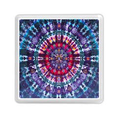 Red Purple Tie Dye Kaleidoscope Opaque Color Memory Card Reader (square) 