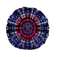 Red Purple Tie Dye Kaleidoscope Opaque Color Standard 15  Premium Round Cushions