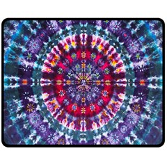 Red Purple Tie Dye Kaleidoscope Opaque Color Double Sided Fleece Blanket (medium) 