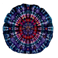 Red Purple Tie Dye Kaleidoscope Opaque Color Large 18  Premium Flano Round Cushions by Mariart