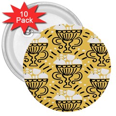 Trophy Beers Glass Drink 3  Buttons (10 Pack)  by Mariart