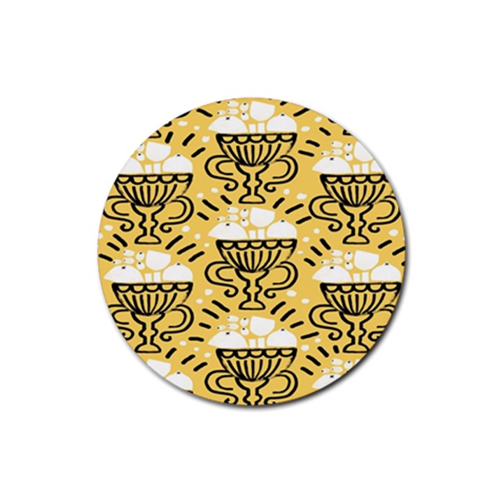 Trophy Beers Glass Drink Rubber Coaster (Round) 